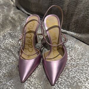 Sam Edelman Metallic Pink Slingback Heels